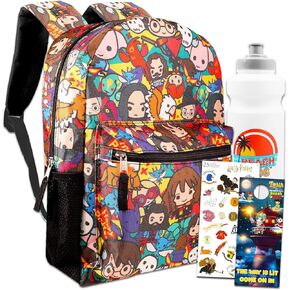 Harry Potter Backpack for Girls Set - Bundle with 16" Harry Potter Backpack, Water Bottle, Stickers, and More | Harry Potter Backpack for Kids