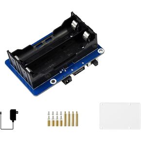 Uninterruptible Power Supply UPS HAT for Raspberry Pi 5/4B/3B+/3B, Support Power Supply Charge and Power Output at The Same Time, Provides Power Supply via Pogo Pins, with 5V USB Output