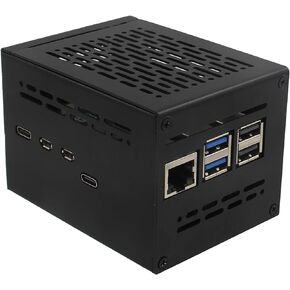Geekworm X1200-C1 Metal Case for Raspberry Pi 5 & X1200 UPS & Active Cooler & X1000/X1001/X1003/X1004/M901 PCIe Top