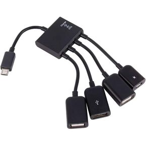 4 Port Micro USB Adapter Cable, OTG Hub Adapter Cable for Android Tablet Smartphone for USB OTG/