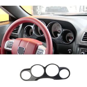 Korlot Carbon Fiber Dashboard Meter Cover Trim for 2008-2014 Dodge Challenger