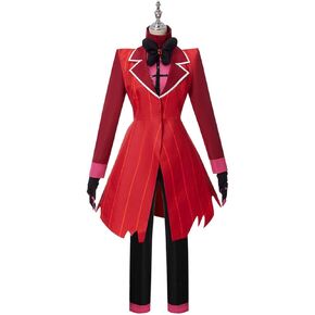 Alastor Cosplay Costume Halloween Cosplay Jacket Coat Pants Full Set for Adult Men Women