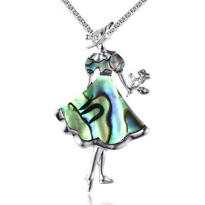Abalone Shell Necklace for Women Stainless Steel Abalone Shell Pendant Abalone Shell Jewelry Birthday Gift for Girlfriend Mom