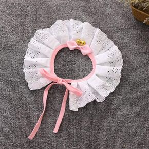 Dog Cat Collar Bow Tie - Entaifeng Kitten Puppy Necklace Jewelry with Bell Lace Bowknot Pet Bowtie Girl Bandanas Costume Decor Accessories - Adjustable