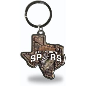 Rico Industries NBA San Antonio Spurs Mossy Oak State Shape Keychain