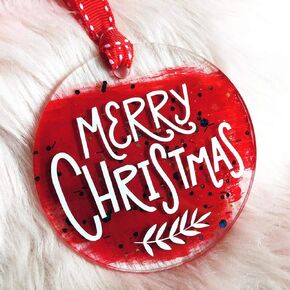 25 Pcs Clear Round Acrylic Christmas Ornaments- 2.75 Inch Blank Acrylic Circle Disc with Hole, Perfect for Place Cards, Gift Tag, Keepsakes, DIY Projects and Crafts