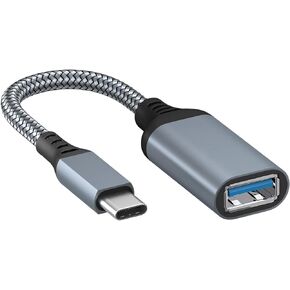 MMOBIEL USB-C to USB Female OTG Adapter – Type-C to USB 3.0 5 Gbps Data Transfer – USB-C Male to USB Adapter for iPhone 15, iPad, MacBook Pro/Air, Samsung Galaxy S24 / S23 / S22 / S21 etc. - Grey