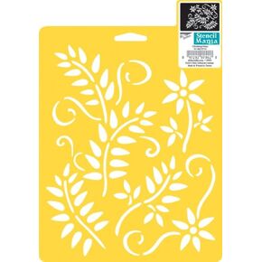 Delta Creative 970620710 Stencil Mania Stencil, Climbing Vines, 7 x 10-Inch, Yellow