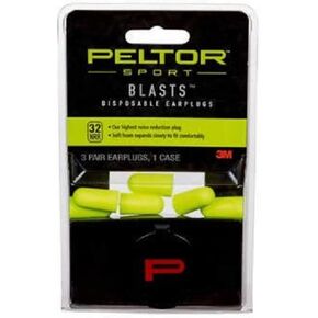 AEARO EAR AO SAFETY EAR BLASTS DISPOSABLE EAR PLUGS NRR: 33dB / Pk: Blister Card / Ct: 3 pr