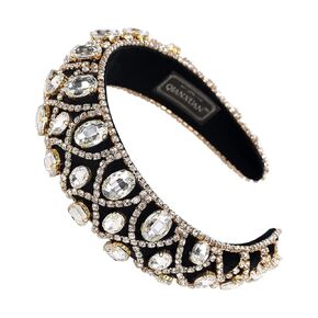 SOLUSTRE Jewelled Wedding Headpieces: Rhinestone Baroque Broadside Headbands and Hairbands for Women