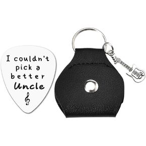 Uncle Guitar Pick Keychain Birthday Gifts for Uncle from Niece Nephew Christmas Gifts for Uncle Guitar Player Music Lover Gifts for Men, I Couldn't Pick a Better Uncle Keyrings