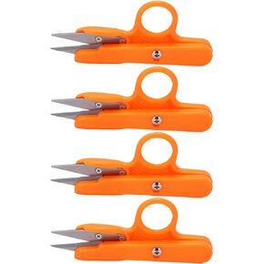 3Pcs Thread Snips Crochet Scissors U Sewing Scissors Clippers Portable Orange Color Stainless Steel Mini Scissors for Embroidery