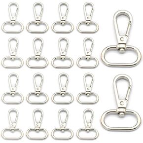 Rainbow Swivel Snap 20/25mm Inner Oval Ring Lobster Clasp Claw for Strap Push Gate Fashion Clips 10pcs (1 inch, Black)
