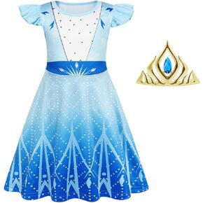 Eledobby Frozen Dresses for Girls Princess Costume Halloween Outfits Birthday Party Cosplay Dress