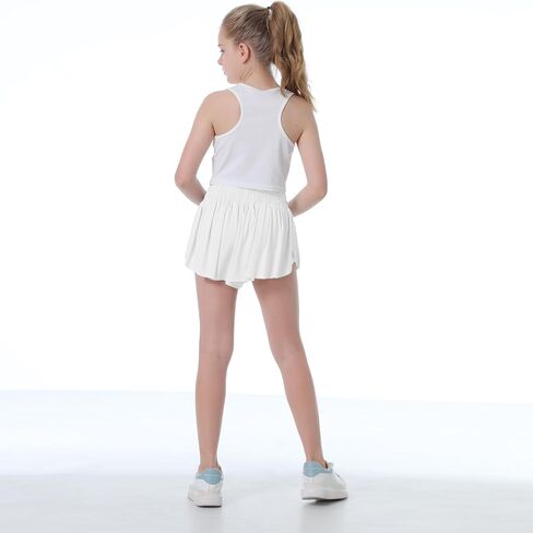 Flowy Shorts for Girls Butterfly Shorts for Kids Preppy Shorts for Teens Tennis Running Athletic Shorts with Liner in Kuwait