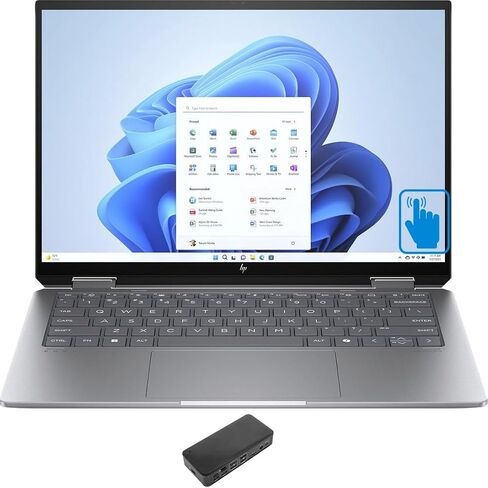 HP Envy x360 14-fc0033dx Home & Business 2-in-1 Laptop (Intel Ultra 7-155U 12-Core, 32GB LPDDR5 6400MHz RAM, 1TB PCIe SSD, Intel Graphics, 14.0" 60 Hz Touch Win 10 Pro) with USB-C Dock in Saudi Arabia