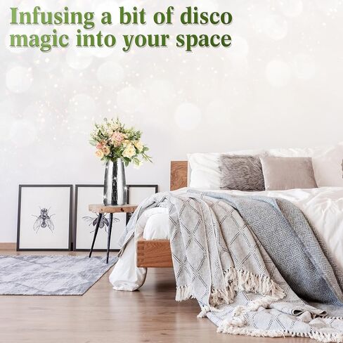 Disco Ball Flower Vase Silver Disco Ball Planter Mirrored Disco Vase Glitter Mosaic Glass Vase for Home Table Living Room Decorations Wedding Flower Arrangement Gift, 9 in Tall in Kuwait