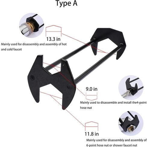 2 قطعة متعددة الوظائف بالوعة وجع مجموعة 7 أحجام الكربون الصلب صنبور وجع للمساحات الضيقة حوض وجع للمطبخ الحمام أربعة الفك عرافة السباكين وجع أدوات إصلاح للرجال in Kuwait