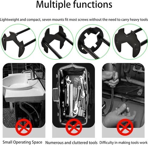 2 قطعة متعددة الوظائف بالوعة وجع مجموعة 7 أحجام الكربون الصلب صنبور وجع للمساحات الضيقة حوض وجع للمطبخ الحمام أربعة الفك عرافة السباكين وجع أدوات إصلاح للرجال in Kuwait