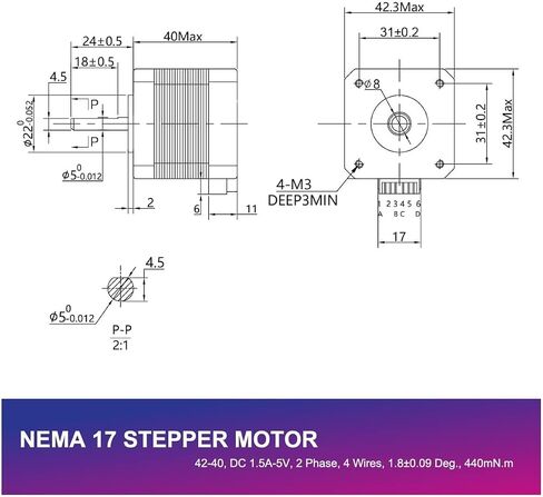 Nema 23 Stepper Motor 425oz-in 56mm 2.8N.m 1.8deg Dual Shaft 57x57x56mm High Torque 57 Stepping Motor 3.0A 4 Lead Wire 23HS2430B for CNC Router Milling Engraving Machine… in Saudi Arabia