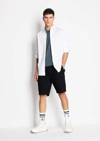 تي شيرت A|X ARMANI EXCHANGE للرجال بأكمام قصيرة وشعار Micro Milano/Ny in Kuwait