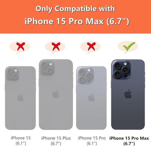 iCoverCase Compatible with iPhone 15 Pro Max Crossbody Case with Strap, Wallet Phone Case Card Holder [Not Detachable] PU Leather Kickstand Zipper Lanyard Case 6.7" (Black) in Kuwait