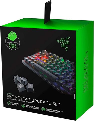 Razer PBT Keycap Upgrade Set - Backlight Compatible (Superior PBT Shine Resistant Material, Doubleshot Molding with Ultra Thin Font) Green in Saudi Arabia