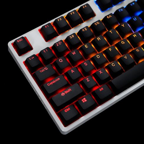Black White Cherry Profile PBT Double Shot 104 108 ANSI ISO Top Print Shine Through Translucent Backlit keycap Suitable for MX Mechanical Keyboard (Only Keycap) (Black) in Saudi Arabia
