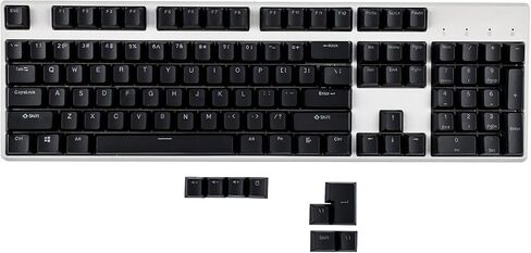 Black White Cherry Profile PBT Double Shot 104 108 ANSI ISO Top Print Shine Through Translucent Backlit keycap Suitable for MX Mechanical Keyboard (Only Keycap) (Black) in Saudi Arabia