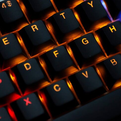 Black White Cherry Profile PBT Double Shot 104 108 ANSI ISO Top Print Shine Through Translucent Backlit keycap Suitable for MX Mechanical Keyboard (Only Keycap) (Black) in Saudi Arabia