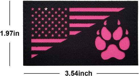 USA Flag K9 Dog IR Reflective Patch Infrared Tactical Morale Embroidered Badge for Animal Vests Harnesses Paw Applique with Hook and Loop Fastener Backing Shoulder (Black) in Saudi Arabia