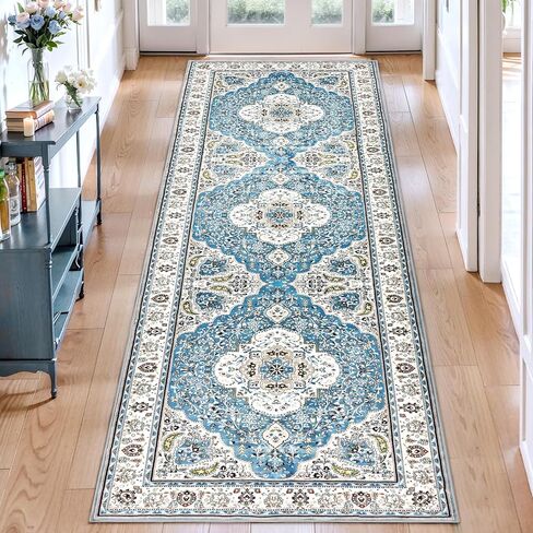 Ciicool Washable Vintage Area Rug, 2x3ft Small Boho Rug, Ultra Soft Rugs for Entryway, Non-Slip Entry Rugs Oriental Low-Pile Indoor Mat Floor Carpet for Entrance Bedroom Kitchen Bathroom Foyer Decor in Saudi Arabia