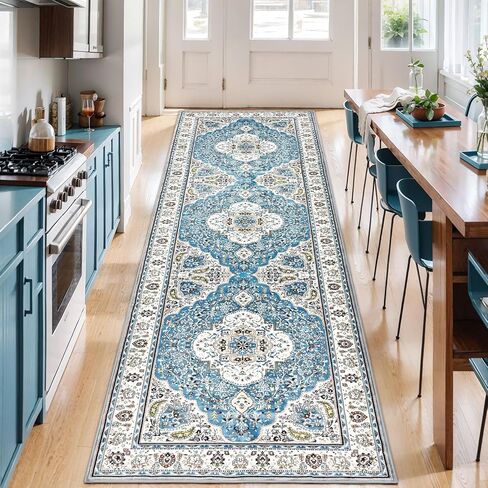 Ciicool Washable Vintage Area Rug, 2x3ft Small Boho Rug, Ultra Soft Rugs for Entryway, Non-Slip Entry Rugs Oriental Low-Pile Indoor Mat Floor Carpet for Entrance Bedroom Kitchen Bathroom Foyer Decor in Saudi Arabia
