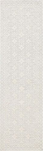 سجادة Safavieh Blossom Collection - 2'3" x 16'، رمادي وعاجي، صوف مصنوع يدويًا، مثالية للمناطق ذات حركة المرور العالية في غرفة المعيشة وغرفة النوم (BLM114F) in Kuwait