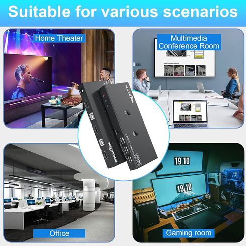 محول USB 2.0 HDMI KVM، شارك جهازي كمبيوتر إلى شاشة واحدة USB KVM محول محول 4Kx2K@60 هرتز عالي الدقة، 3 أجهزة USB تدعم لوحة المفاتيح اللاسلكية والماوس، قرص USB، الطابعة، كاميرا USB إلخ.ST-KVMQ150 in Kuwait