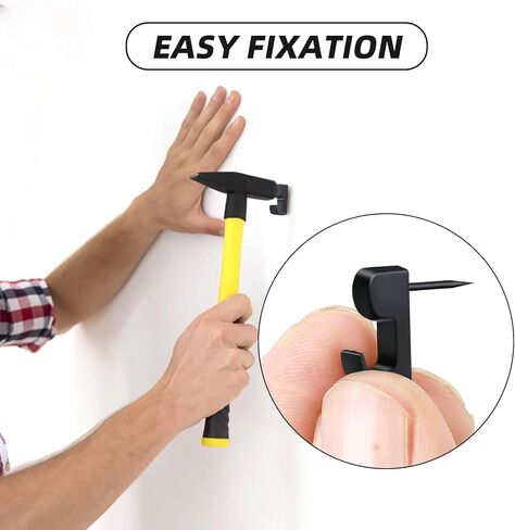 30 قطعة من مسامير الإبهام للتعليق على الحائط، وخطافات دبابيس للتعليق، وشماعات الصور على القماش أو الجدار الخشبي للمكتب المنزلي والمدرسة (أسود) in Kuwait