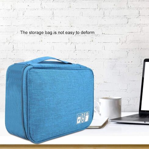 Electronics Organizer Foldable Travel Organizer Travel Cable Storage Bag Protects USB Drives Waterproof Gadget and Padded Tech Kit Bag for Hard Disk, Power Bank and Cables with Zipper(Purple) in Saudi Arabia