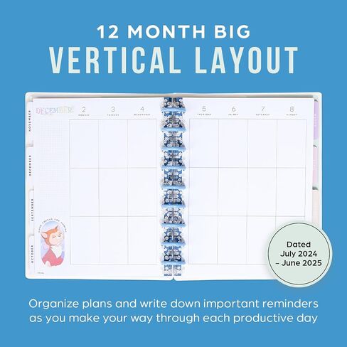 Happy Planner Disney Disc-Bound 12-Month Academic Planner, July 2024–June 2025 Daily, Weekly, and Monthly Planner Big Size, Vertical Layout, Curious Alice, 8.5" x 11" in Saudi Arabia
