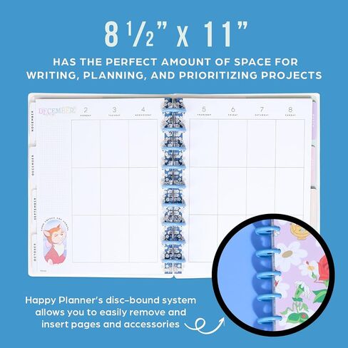 Happy Planner Disney Disc-Bound 12-Month Academic Planner, July 2024–June 2025 Daily, Weekly, and Monthly Planner Big Size, Vertical Layout, Curious Alice, 8.5" x 11" in Saudi Arabia