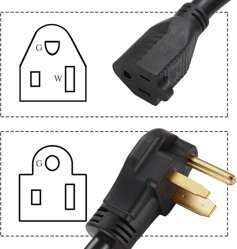سلك محول قاطع البلازما، قابس NEMA 6-50P إلى وعاء 5-15R للحام - 250 فولت 10 AWG UL مدرج (LWH-6-50P/5-15R) in Saudi Arabia