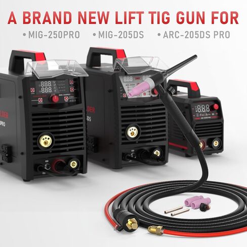 YESWELDER TIG شعلة لحام WP-17V 13ft 150Amp تبريد الهواء رفع TIG الشعلة لYESWELDER MIG-205DS/MIG-250PRO النسخة السوداء MIG لحام/ARC-205DS عصا لحام in Kuwait