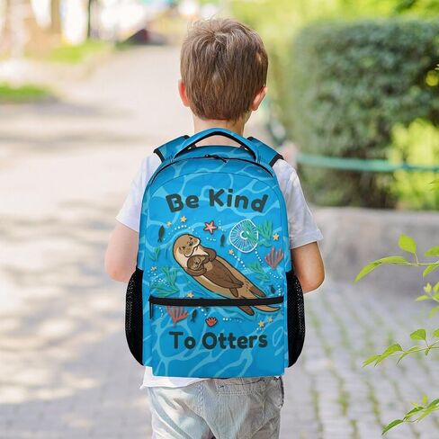 Otter Backpack for Girls & Boys, 16 Inch Beige Backpacks for School, Cute Lightweight Bookbag for Kids in Saudi Arabia