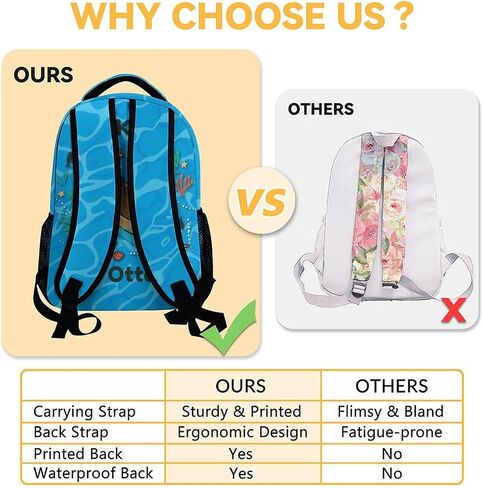 Otter Backpack for Girls & Boys, 16 Inch Beige Backpacks for School, Cute Lightweight Bookbag for Kids in Saudi Arabia