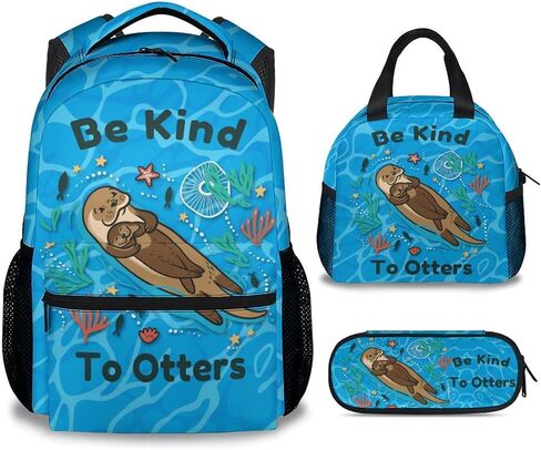 Otter Backpack for Girls & Boys, 16 Inch Beige Backpacks for School, Cute Lightweight Bookbag for Kids in Saudi Arabia