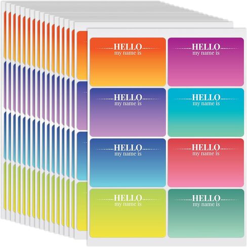 Hello Name Tags, Modern Style Labels, 3.5" x 2.25", Hello Stickers for Conferences, Parties, Removable from Clothing, Permanent Adhesion to Other Surfaces, by Better Office Products (504 Pack) in Saudi Arabia