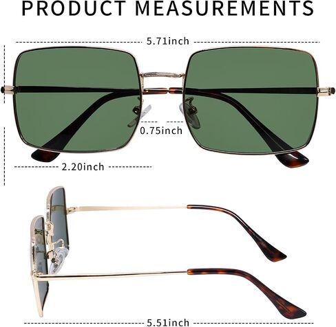 Retro Square Sunglasses for Women Men Vintage Polarized Metal Frame Sun Glasses Trendy Shades in Saudi Arabia
