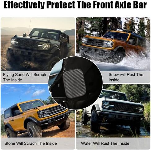 ZONFANT 4 قطع من أغطية نهاية شريط التصادم، حماية غطاء مطاطي للمحور الأمامي متوافقة مع سيارة فورد 2021 2022 برونكو، أغطية غبار مقاومة للطين، قابس ممتص الصدمات الأمامي، حماية غطاء سدادة مطاطية سوداء in Kuwait