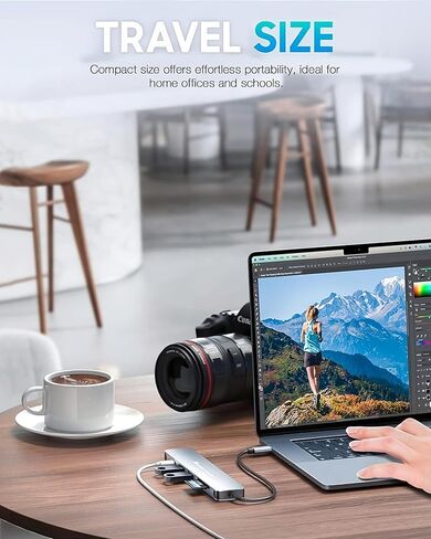 USB C Hub Multiport Adapter 7 in 1 with HDMI Adapter 4K, 100W PD Charging, Two USB 3.0 5Gbps Ports, SD-TF Ports, USB-C Adapter. Docking Station Compatible with MacBook, HP, Lenovo. USB Extender. in Kuwait