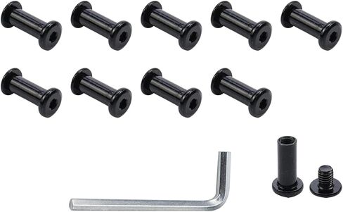 10Pcs M6×25mm Socket Cap Screws Stainless Steel Barrel Nuts and Bolts Silver Binding Screws with Allen Wrench for Decorative Bags Belt Buckle Furniture Bed Cabinet (Style 1) in Saudi Arabia