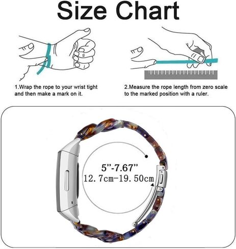 Resin Band Compatible with Fitbit Charge 4,Charge 3/3 SE,Women Men Resin Accessory Rose Gold Buckle Band Wristband Strap Blacelet in Saudi Arabia